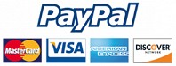 We accept cash, checks, PayPal, Mastercard, Visa, Amex, and Discover